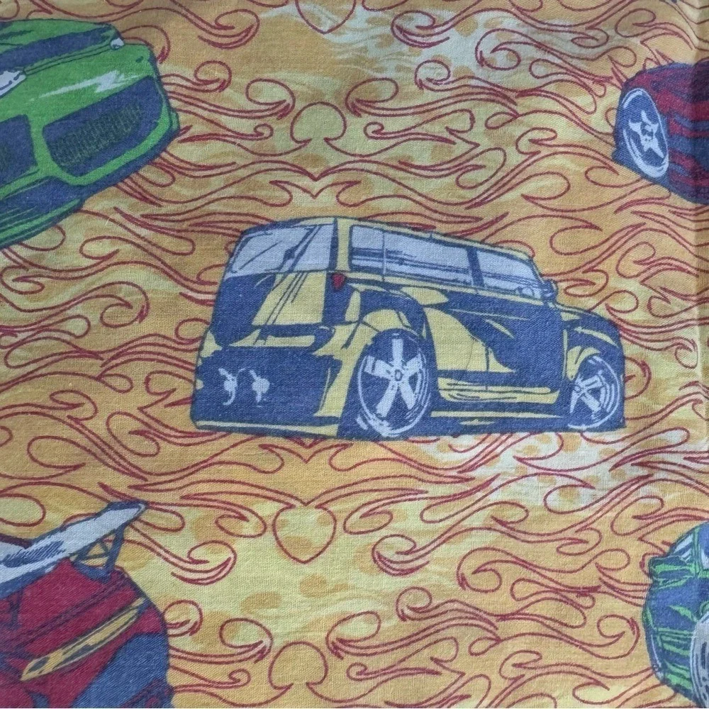 Hot Wheels Flat Sheet Yellow Flames Car Kid Automobile Play Bedroom Twin Linens